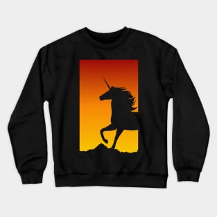 Sunset Unicorn Design - Unicorn Lover Gift - I love Unicorns Illustration Unicorn Art Crewneck Sweatshirt